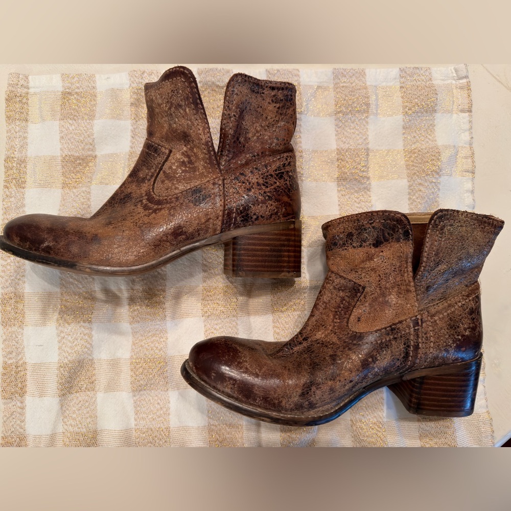 Distressed Brown Ankle Booties
